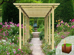 Edecks Village Walkway Wooden Garden Pergola (W 2400mm X D 7200mm) With Concrete In Posts (2.7M) - thumbnail 3