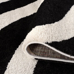 The Rugs Joli Black And White Wavy Rug Soft Dense Pile Easy To Clean And Pet Friendly For Living Rooms And Bedrooms - thumbnail 6