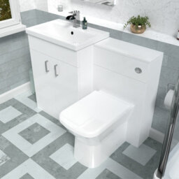 Nes Home 1100mm Freestanding White Basin Vanity Unit & Back To Wall Toilet - thumbnail 4