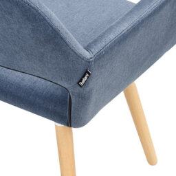 Beliani Set Of 2 Dining Chairs Chicago Fabric Navy Blue - thumbnail 8