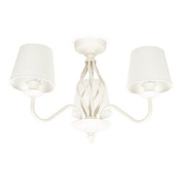 Valuelights Memphis Traditional Cream 3 Light Ceiling Light Chandelier With Fabric Lampshades - Bulbs Included - thumbnail 1