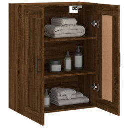 Berkfield Wall Mounted Cabinet Brown Oak 69.5X34X90 Cm Engineered Wood - thumbnail 5