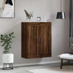 Berkfield Wall Mounted Cabinet Brown Oak 69.5X34X90 Cm Engineered Wood - thumbnail 3