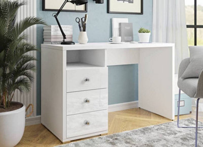 Arte Sleek Iris Ii Desk 120Cm - White Gloss & Matt: Stylish Workspace Solution For Modern Interiors - image 1