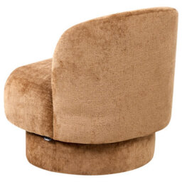 Beliani Swivel Armchair Aylo Chenille Golden Brown - thumbnail 6