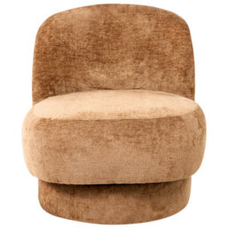 Beliani Swivel Armchair Aylo Chenille Golden Brown - thumbnail 4