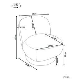 Beliani Swivel Armchair Aylo Chenille Golden Brown - thumbnail 3