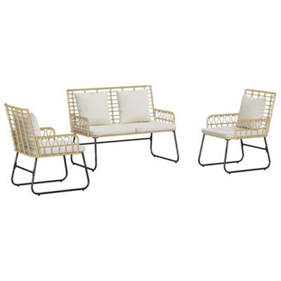 Berkfield Modern Garden Dining Set 3 Pcs Poly Rattan, Steel - image 1