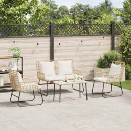 Berkfield Modern Garden Dining Set 3 Pcs Poly Rattan, Steel - thumbnail 3