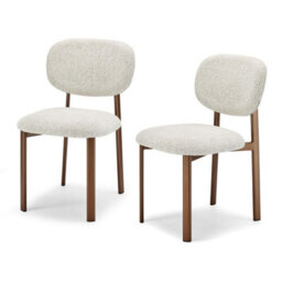 Furniturebox Uk 2X Mirelle Grey / Beige Fabric Dining Chairs Bronze Legs - thumbnail 5