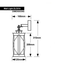 Outdoor Garden Wall Lantern Black Metal Glass Down Light - thumbnail 3
