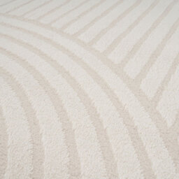 Loomed Cream Beige Groove Velvety Soft Rug 80X150Cm - thumbnail 4
