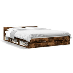 Walplus Modern Engineered Wood Bed Frame With Storage Drawers And Plywood Slatted Base - thumbnail 2