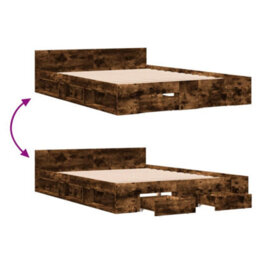 Walplus Modern Engineered Wood Bed Frame With Storage Drawers And Plywood Slatted Base - thumbnail 7