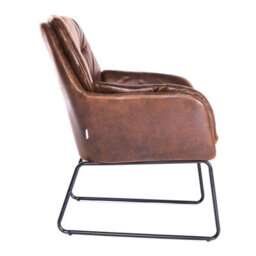 Thehotsale Brown Ufted Leisure Armchair With Metal Legs - thumbnail 5