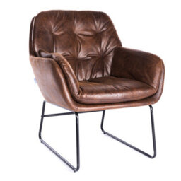 Thehotsale Brown Ufted Leisure Armchair With Metal Legs - thumbnail 4