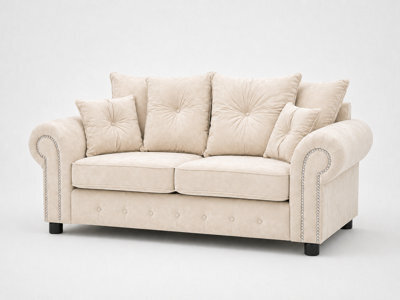 Gorgeous Olympia Velvet Sofa - Cream 2 Seater