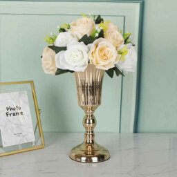 Metal Trumpet Vase , Wedding Centerpiece, Candle Holder  And  Decor - thumbnail 4
