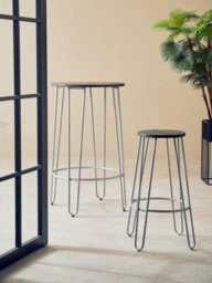 Orsina Silver Finish Metal Bar Stool, Hairpin Stool For Kitchen Counter, Versatile Breakfast Stool For Home - thumbnail 7