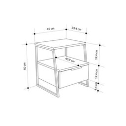 Fwstyle Sandstone 1 Door Bedside Table Nightstand Cabinet Open Shelf (H) 50 (W) 45 (D) 40.9Cm - thumbnail 5