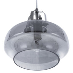 Wyld And Coco Lumina Smoked Grey Glass Pendant Lamp With Silver Industrial Frame, 20Cm X 120Cm - thumbnail 4