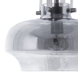 Wyld And Coco Lumina Smoked Grey Glass Pendant Lamp With Silver Industrial Frame, 20Cm X 120Cm - thumbnail 5