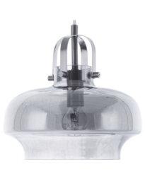 Wyld And Coco Lumina Smoked Grey Glass Pendant Lamp With Silver Industrial Frame, 20Cm X 120Cm - thumbnail 1
