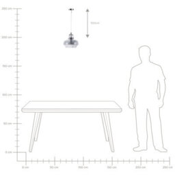 Wyld And Coco Lumina Smoked Grey Glass Pendant Lamp With Silver Industrial Frame, 20Cm X 120Cm - thumbnail 8