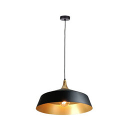 Luminosa Lighting Luminosa Layla Dome Pendant Ceiling Light Black, Gold 1X E27 - thumbnail 3