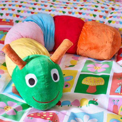 Catherine Lansfield Kids Charlee Caterpillar 3D Shaped Cushion Bright - image 1