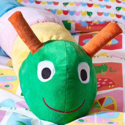 Catherine Lansfield Kids Charlee Caterpillar 3D Shaped Cushion Bright - thumbnail 3