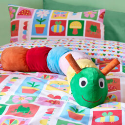 Catherine Lansfield Kids Charlee Caterpillar 3D Shaped Cushion Bright - thumbnail 2