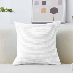 Ameha White Velvet Cushion Set, 18X18 Inch, Includes 2 Filled Cushions & 2 Covers, Soft, Breathable & Hypoallergenic - thumbnail 5