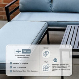 Nustone Outdoor Garden Lounger Sofa Set With Coffee Table And Footstools, Seats 4 People In Grey - thumbnail 2