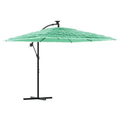 Berkfield Durable Garden Parasol With Steel Pole Green 246X246X230 Cm