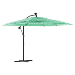 Berkfield Durable Garden Parasol With Steel Pole Green 246X246X230 Cm