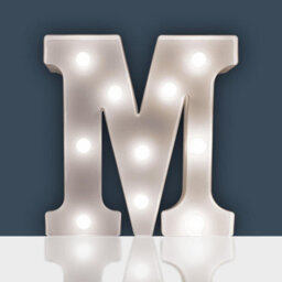 Battery Powered 3D Letter M Led Light - Freestanding Or Wall Mounted Alphabet Lighting Home Or Party Decoration - H22 X W14 X D3Cm - thumbnail 2