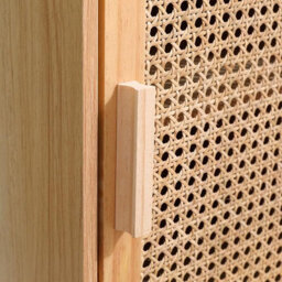 Spot On Dealz Rattan Bedside Table Cabinet With 1 Door Frame With Pb And Melamine Rattan Decoration 2 Tier Storage Pine Wooden Legs - thumbnail 3