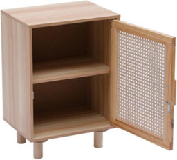 Spot On Dealz Rattan Bedside Table Cabinet With 1 Door Frame With Pb And Melamine Rattan Decoration 2 Tier Storage Pine Wooden Legs - thumbnail 7