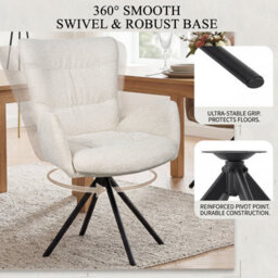 Sonara Modern Swivel Accent Chair Stylish Upholstered Seat Set Of 1 - thumbnail 7