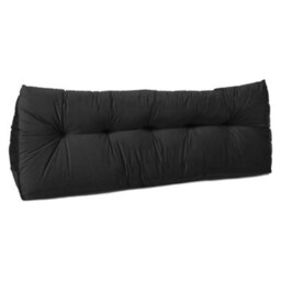 Lancashire Textiles Luxury Velvet Single Bed Triangular Wedge Bedroom Headboard Black Cushion 20 X 50 X 90Cm - thumbnail 1