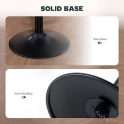 Wyld Haus Nira Set Of 2 Dark Green Faux Leather Counter Height Swivel Bar Stools - Adjustable. - thumbnail 8