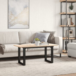 Walplus Coffee Table O-Frame 90X40X45 Cm Solid Wood Pine And Steel - thumbnail 3
