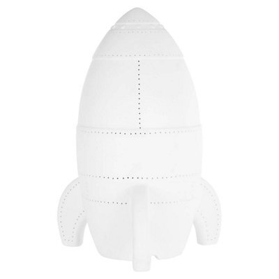 Orsina Kids Rocket Night Light, Fun Ceramic Rocket Design With Warm Glow Effect, Inspires Imagination And Eases - image 1