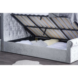Birlea Sienna Double Ottoman Bed In Steel Crushed Velvet - thumbnail 3