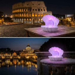 Pearl Glitter Clam Shell Led Mood Light Colour Changing Decorative Lamp - thumbnail 3