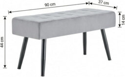Doubs Dining Table And 2 Grey Velvet Benches Set, Oak Effect 3-Piece Dining Set - thumbnail 7