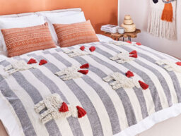 Beliani Blanket Namtar Cotton 125 X 150 Cm White - thumbnail 2