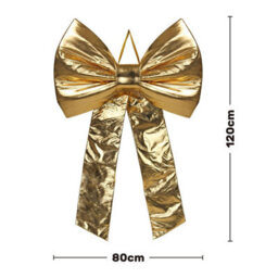 Large Velvet Christmas Bow 80X120Cm Gold Decorative Bow For Tree Topper Front Door Wreath And Stair Display Reusable - thumbnail 7