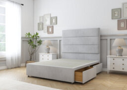 "Comfort Rosa Silver Naples Divan Bed Base No Drawers - 26"" Strutted  4'6 Double" - thumbnail 5
